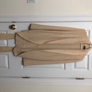 Goat library tan cardigan with belt